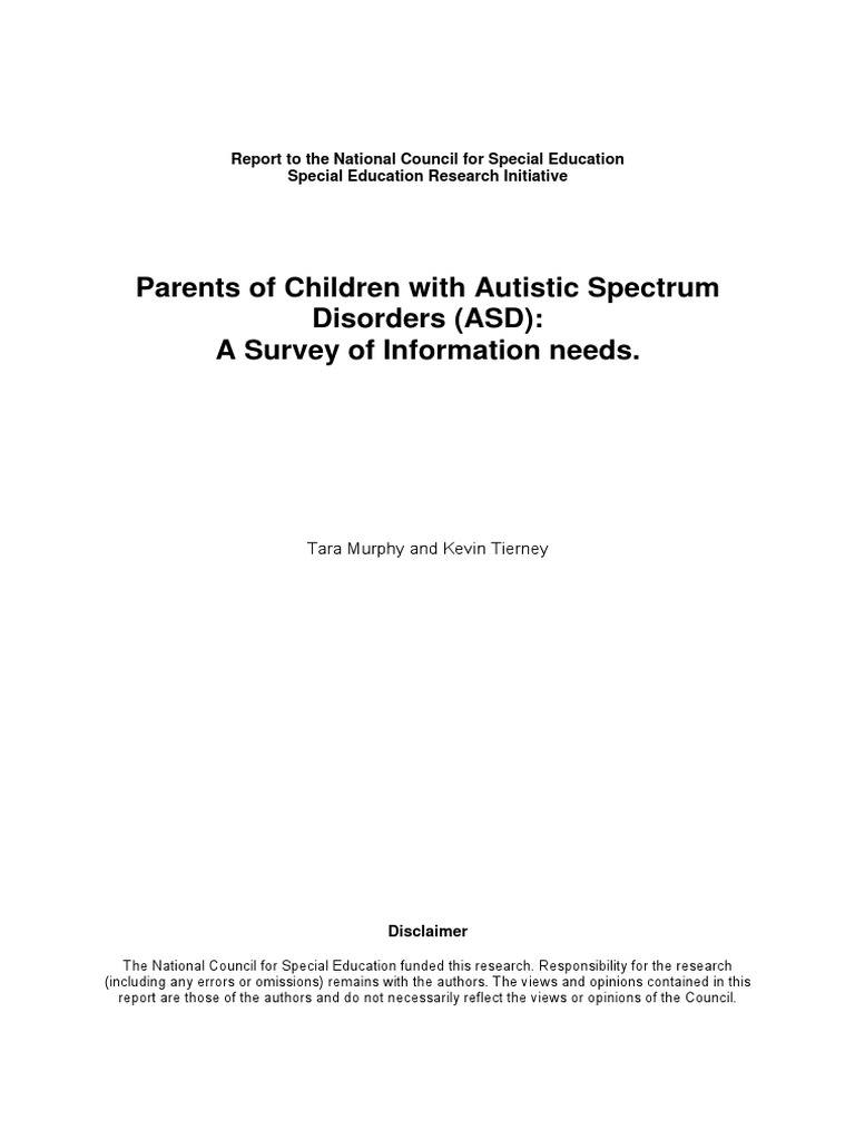 Parents of Children With ASD PDF | PDF | Autism Spectrum | Autism