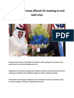 Qatar Emir: Trump Offered US Meeting To End Gulf Crisis