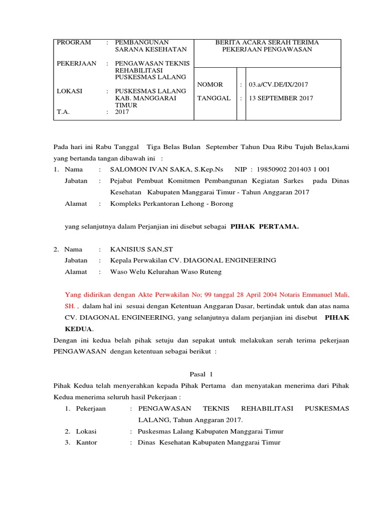 Contoh Surat Akuan Pekerjaan