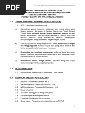 Sop Ketika Bencana Pdf