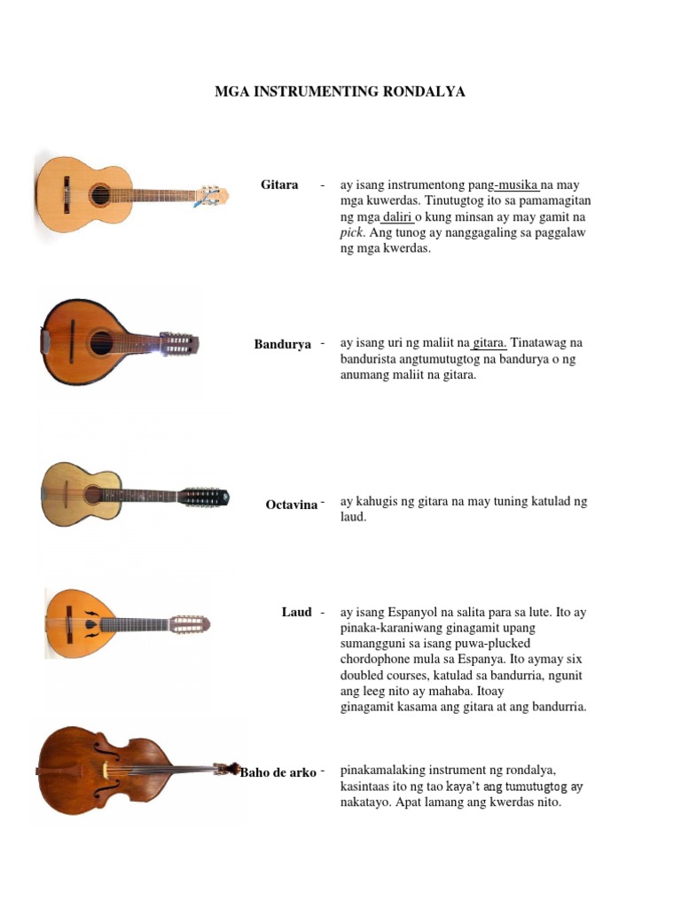 Mga Instrumenting Rondalya | PDF