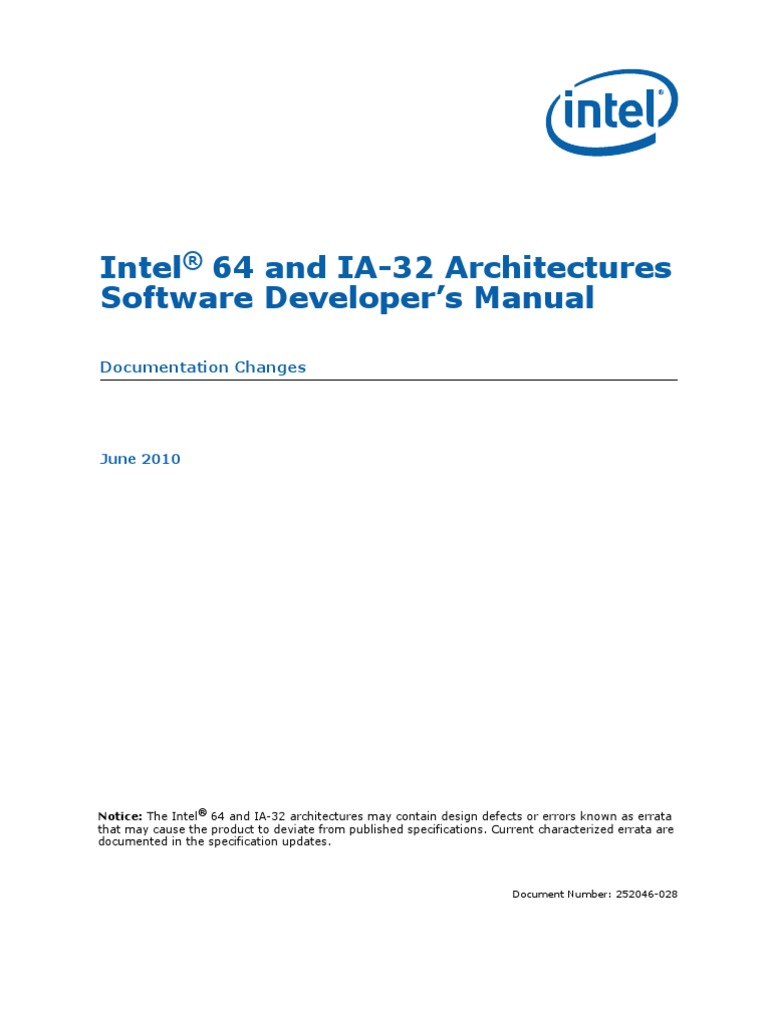 Intel® 64 and IA32 Architectures Software Developer's Manual PDF