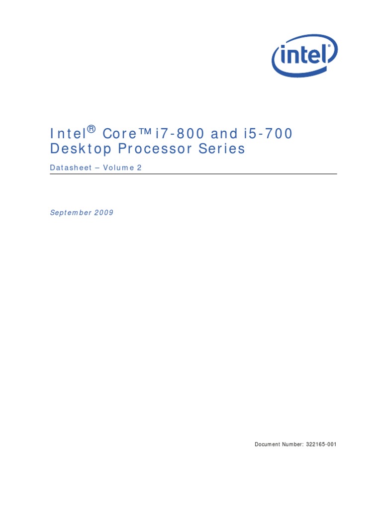 Intel® Core™ I7-800 and I5-700 Processor Series Datasheet - Volume 2 ...