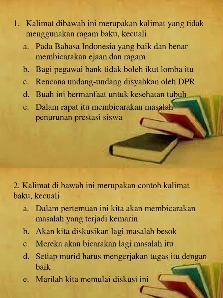 Soal Soal Bahasa Indonesia