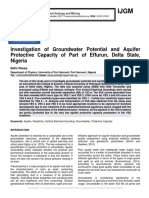 Investigation of Groundwater Potential and Aquifer Protective Capacity of Part of Effurun, Delta State, Nigeria