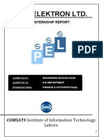 Pak Elektron Ltd. (Pel) - Internship Report To HR Dept.