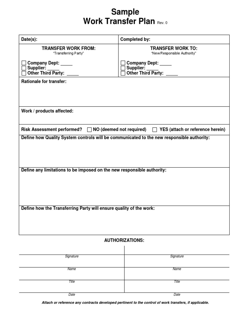 Work Transfer Plan for AS9100 Compliance | PDF | Computers