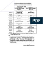 Day & Date Iii Semester I Semester: Osmania University Examination Branch, Hyderabad