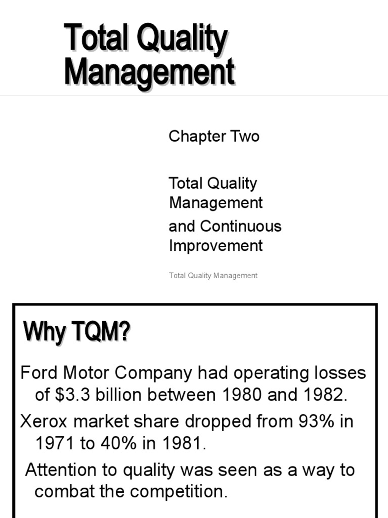 Total Quality Management | PDF