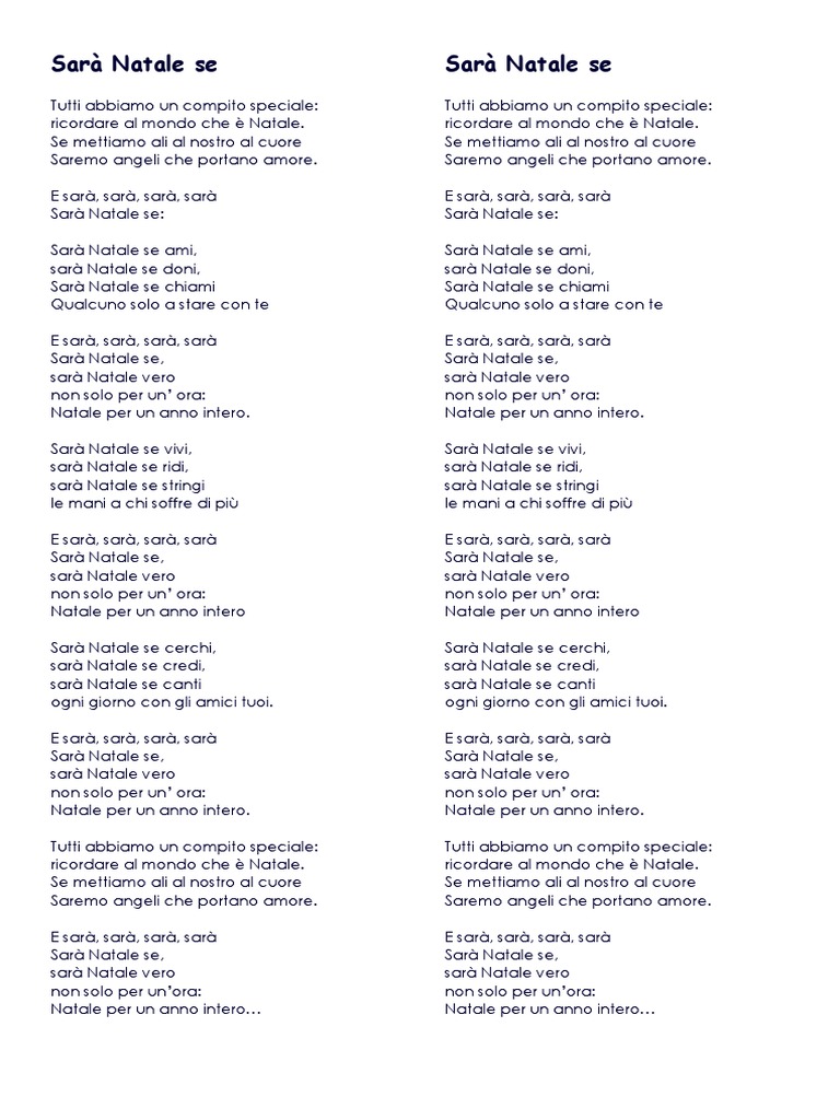 Sara Natale Se.Testo Sara Natale Se