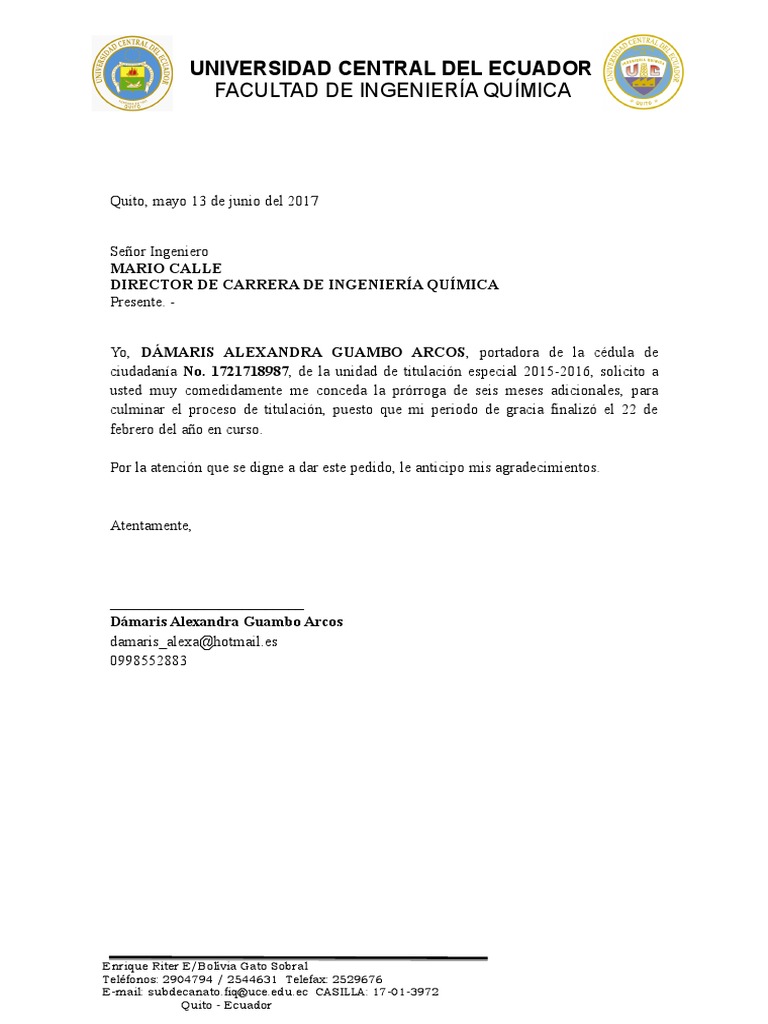 SOLICITUD prorroga
