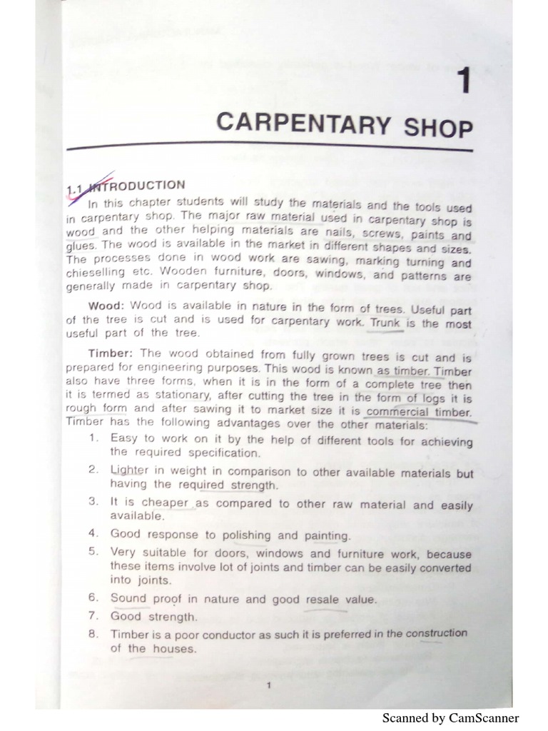 Carpentry Shop Pdf