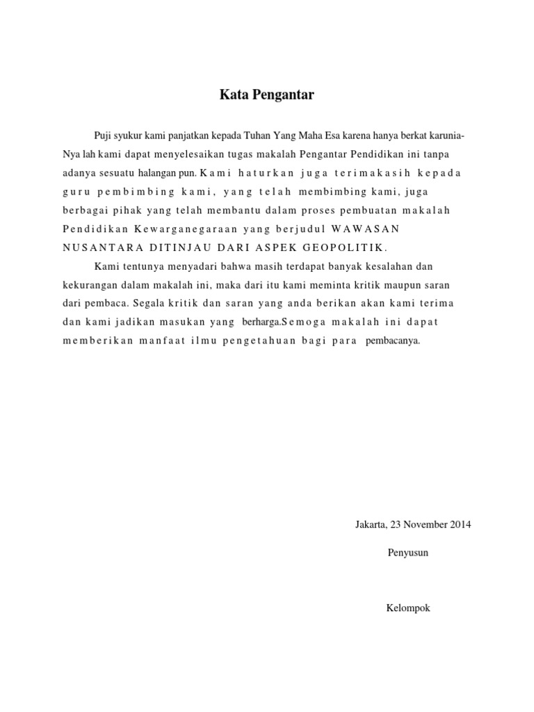 Makalah Wawasan Nusantara Sebagai Geopolitik