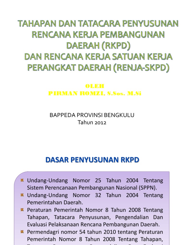 Penyusunan RKPD 2025 di Bengkulu | PDF