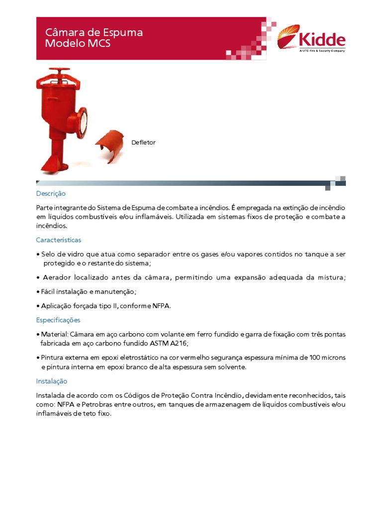 Câmara de Espuma MCS para Combate a Incêndios | PDF | Materiais | Química