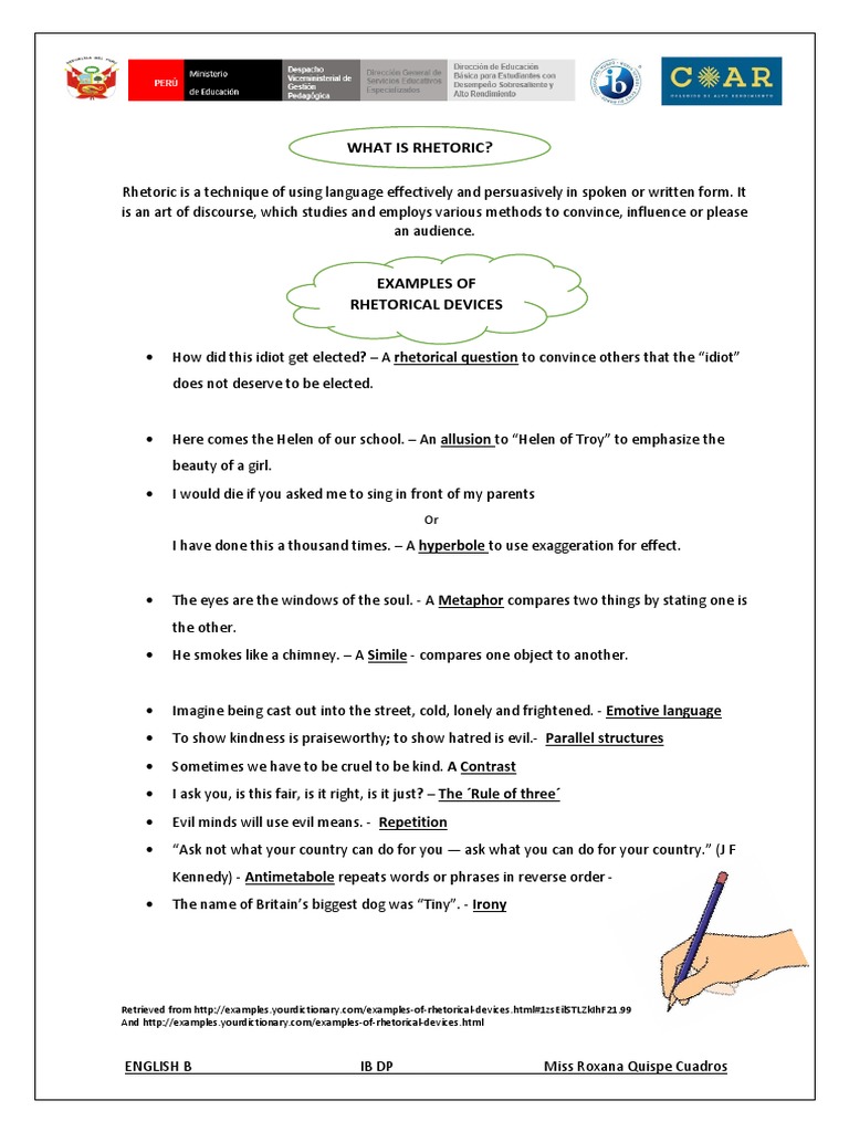 Rhetorical Devices and Their Examples | PDF