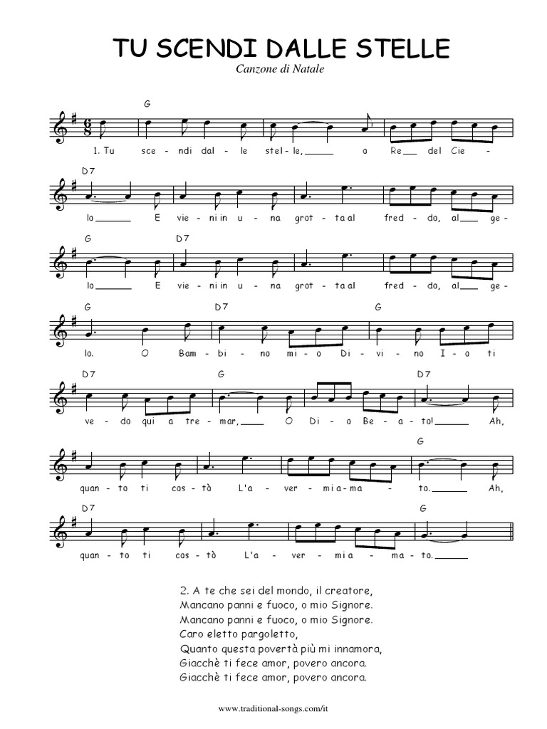 Tu Scendi Dalle Stelle Testo Completo Pdf Tu Scendi Dalle Stelle (Tradizionale) PDF | PDF | Musique italienne