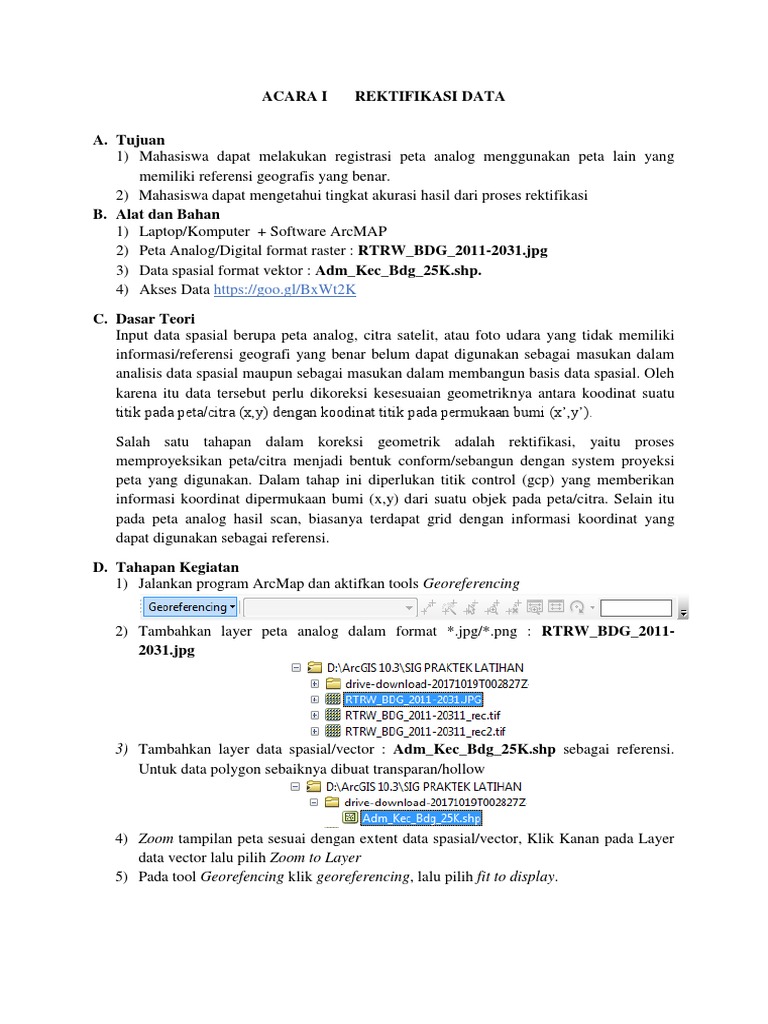 Proses Rektifikasi Peta Analog | PDF | Metode & Bahan Ajar | Komputer