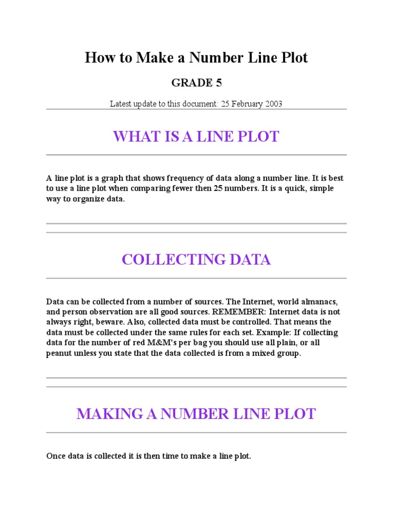 How To Make A Number Line Plot | PDF | Data | Outlier