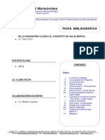 De La Psiquiatría Clásica Al Concepto de Salud Mental