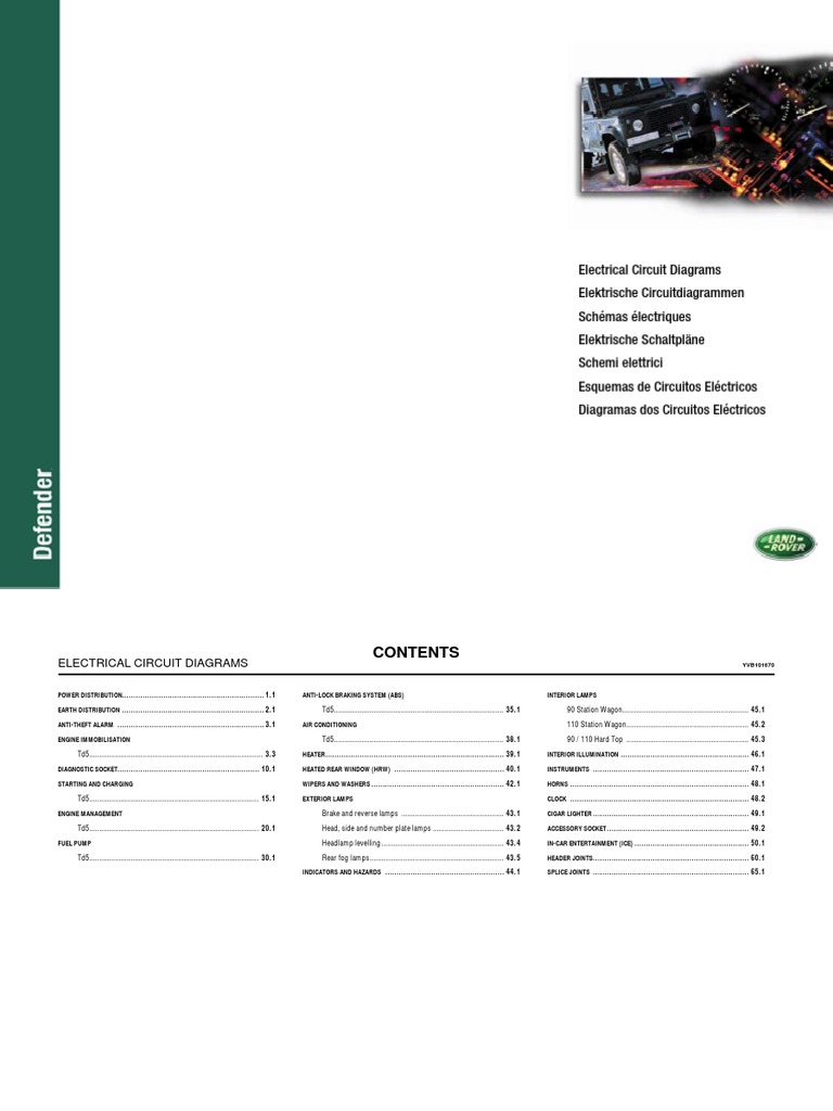 Wiring Diagram - Defender Td5 (1999) | Download Free PDF | Fuse