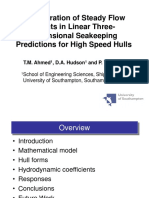 Incorporation of Steady Flow Effects in Linear Three-Dimensional Seakeeping Predictions For High Speed Hulls