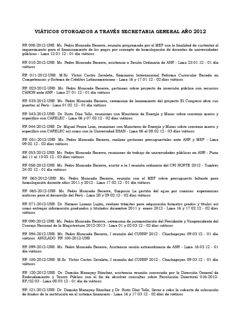 Viaticos 12 | PDF | Lima | Perú