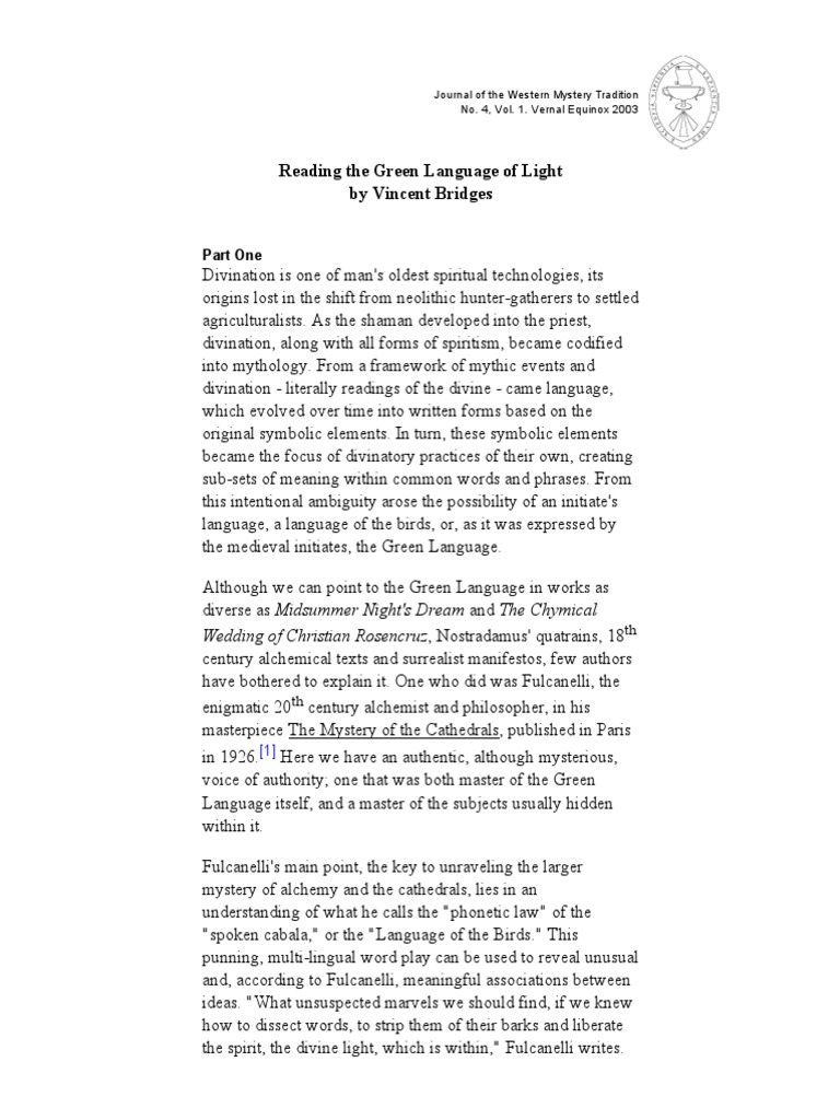 Understanding the Green Language of Light | PDF | Yin And Yang | Gnosticism