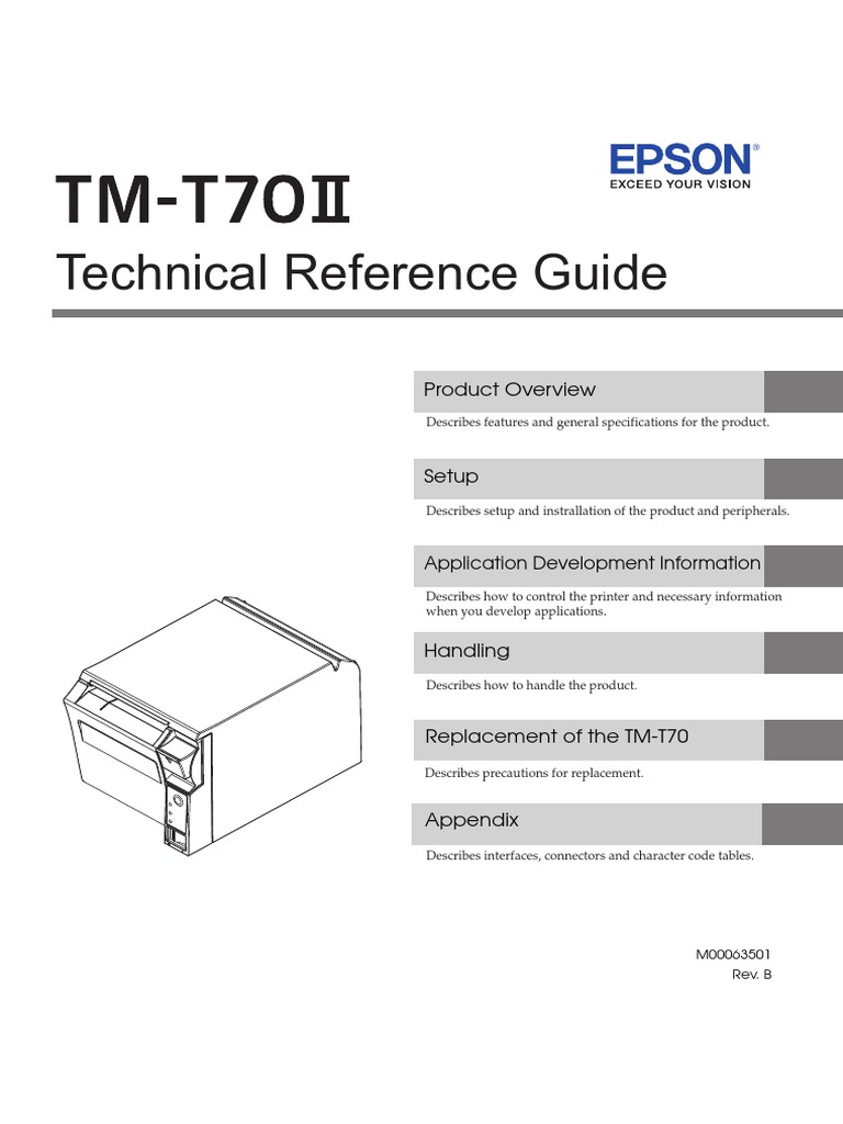 Epson TMT70ii - Technical Reference Guide | PDF | Electrical Connector ...