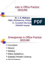Emergencies in Office Practice Seizure: MBBS, MD (Medicine), DM (Neurology) Sr. Consultant Neurologist VIMHANS Hospital