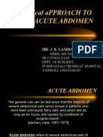 Clinical aPPROACH TO Acute Abdomen: Dr. J. S. Lamba