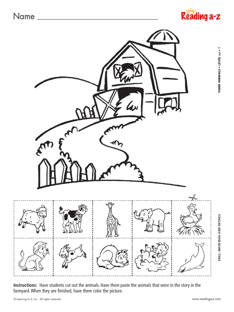 farm animal worksheet pdf languages language arts discipline