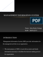 Management Information System: Name:. Irfan Hyder Solangi Roll# BS/PA, E/73