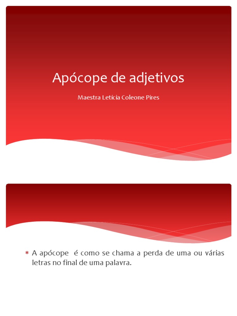 Apócope | PDF | Adjetivo | Sustantivo