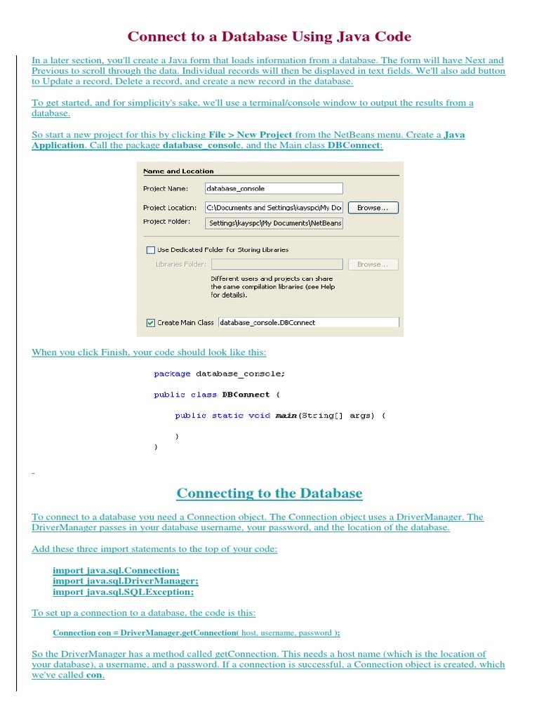 Java Database Handout | PDF | Database Index | Sql