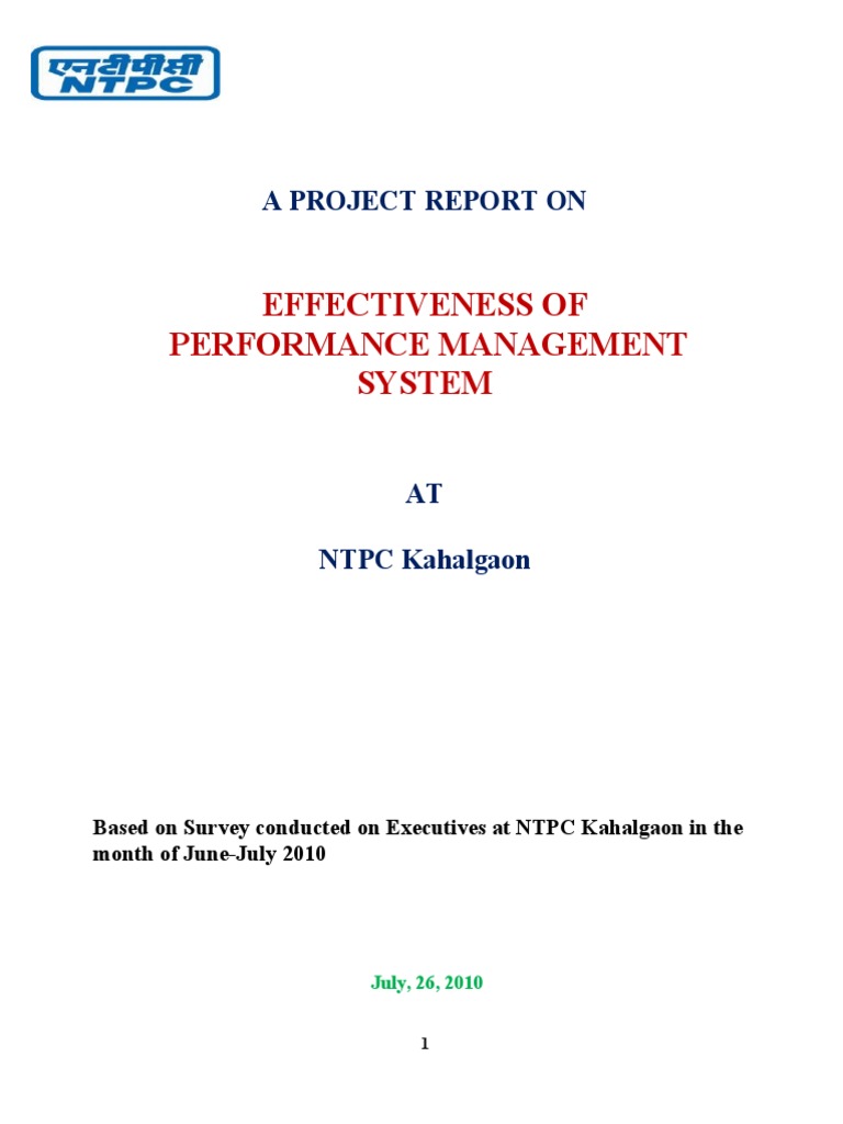 Performance Management System at NTPC | PDF | Electric Power ...