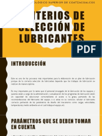 Criterios de Selección de Lubricantes