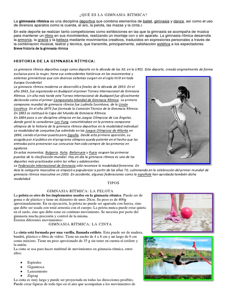 Definición y Historia de la Gimnasia Rítmica | PDF | Gimnasia | Deportes
