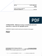 NTP-400-021-2002 Peso Especifico y Absorcion Agregado Grueso PDF