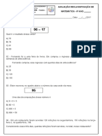 Avaliação de Matemática do 6o ano