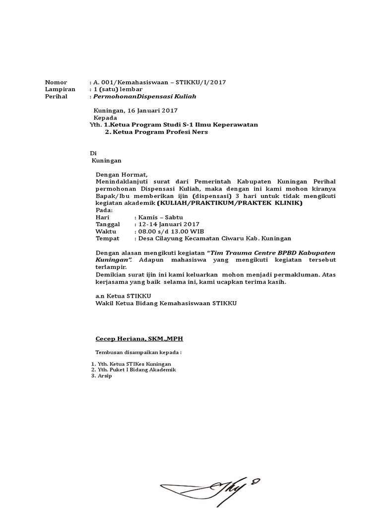 Surat Dispen Baru23