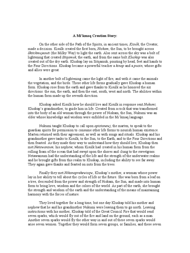 Creation Story | PDF | Mythology