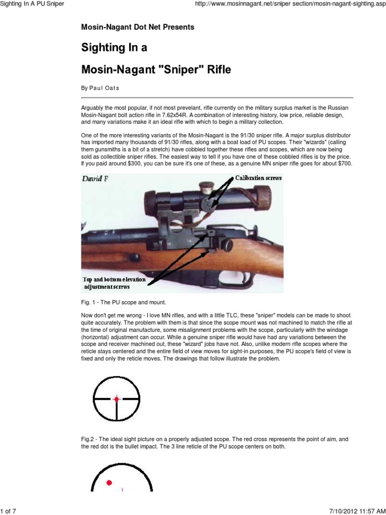 Sighting In a Mosin-Nagant PU Sniper | PDF | Telescopic Sight | Firearms