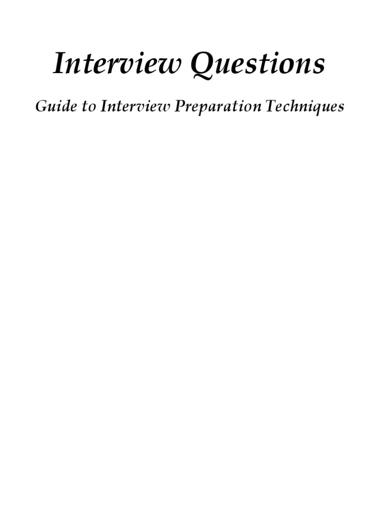 Interview Preparation Techniques Guide | PDF | Strategic Management ...