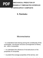 S. Rambabu: Micromechanical Prediction of Thermal Stresses at Fiber-Matrix Interface of Boron-Epoxy Composite