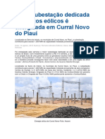 Mega Subestação Dedicada a Projetos Eólicos é Energizada Em Curral Novo Do Piauí