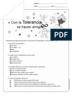 Comprension Lectora La Tolerancia