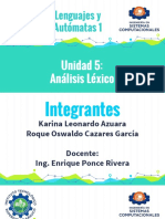 Lenguajes y Automatas 1 Unidad 5 Tema 5.1 Funciones de analizador lexico.