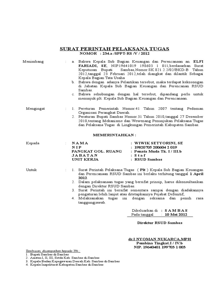 Surat Plt