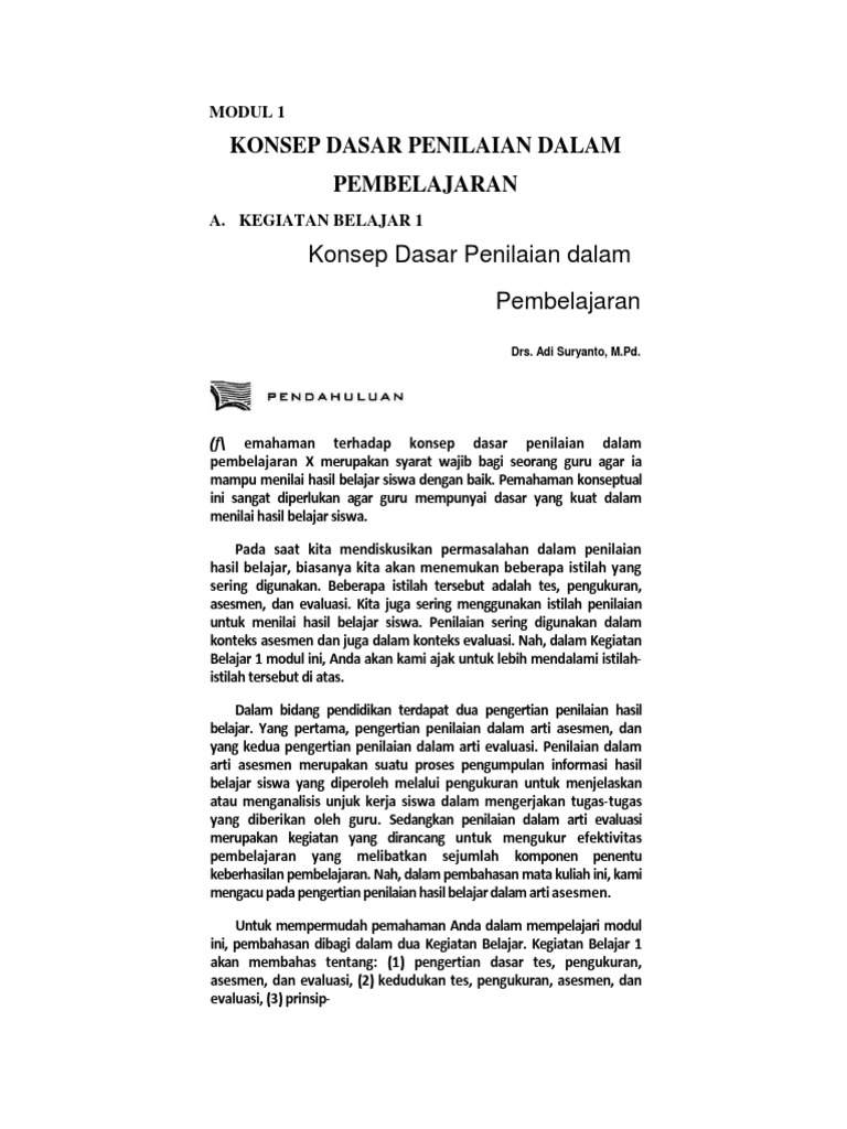 Evaluasi Pembelajaran Di Sd